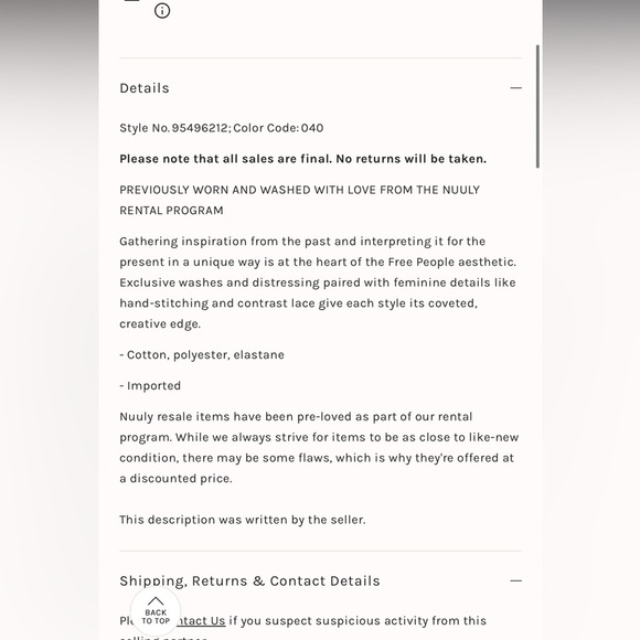 Free People Amber Denim Dress size Medium - Picture 9 of 11